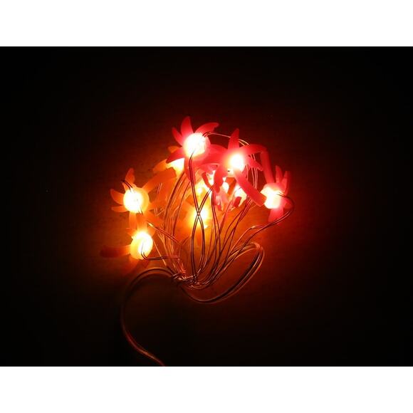 Greenbrier Palm Tree LED String Lights Pink 10 Ct Battery 4 Ft DIY Crafts Wreath - Picture 1 of 3